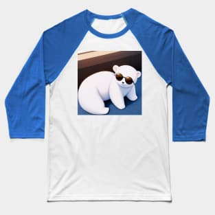 Cool Kid Polar Bear Wearing Sunglasses Baseball T-Shirt